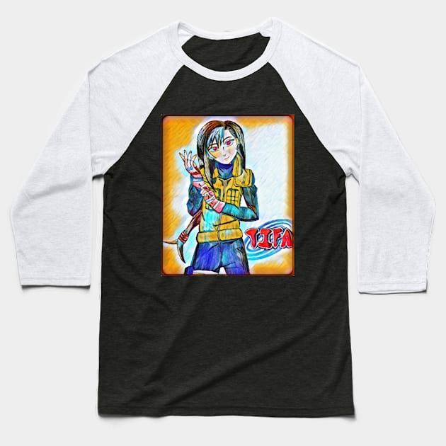 Tifa of the Leaf 2 Baseball T-Shirt by charlenegb